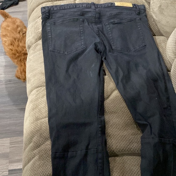 Mnml Jeans Mens Sz 36 Black Skinny Button-Fly Waxed Zip Ankle Stretch - Picture 4 of 5